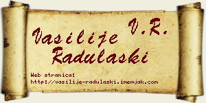 Vasilije Radulaški vizit kartica